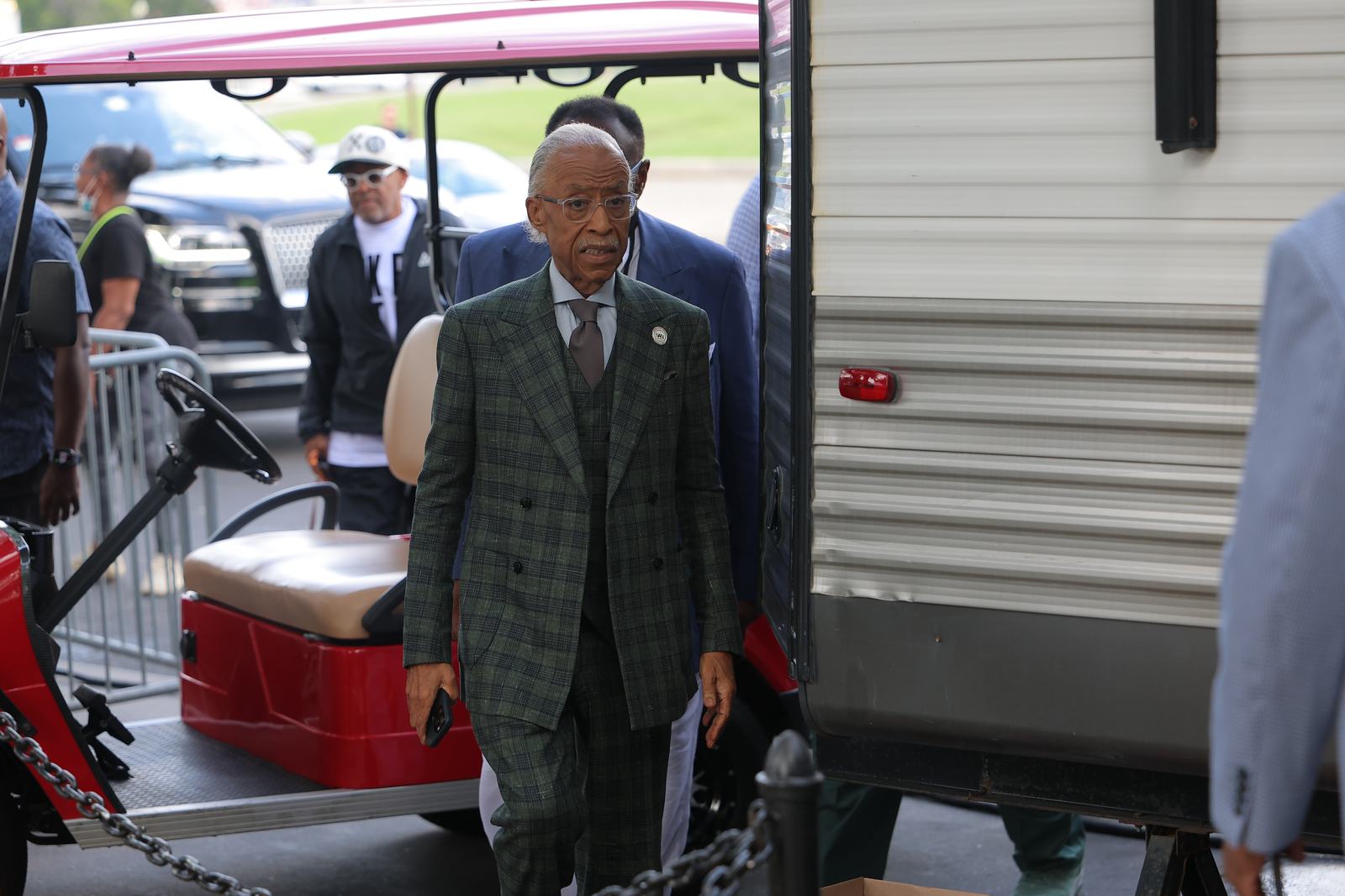 Rev. Al Sharpton arriving at the March on Washington 2026.